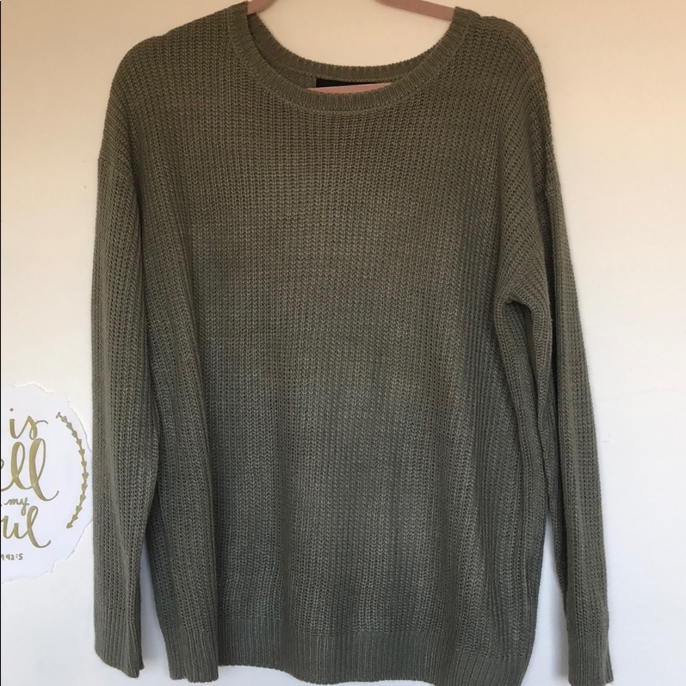 muted mint green knit sweater